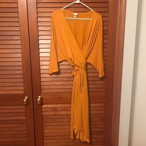 Mustard wrap dress